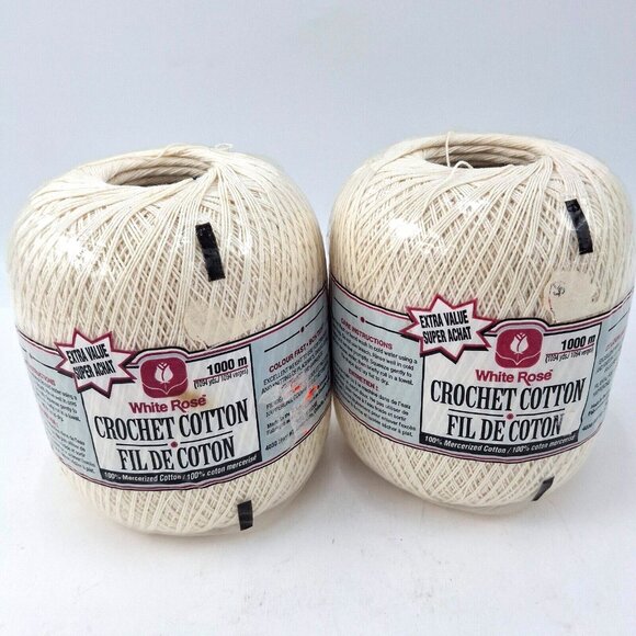 White Rose Ecru Crochet Thread Size 10 Mercerized Cotton 1094 Yds Lot 14257 NOS - Picture 1 of 6
